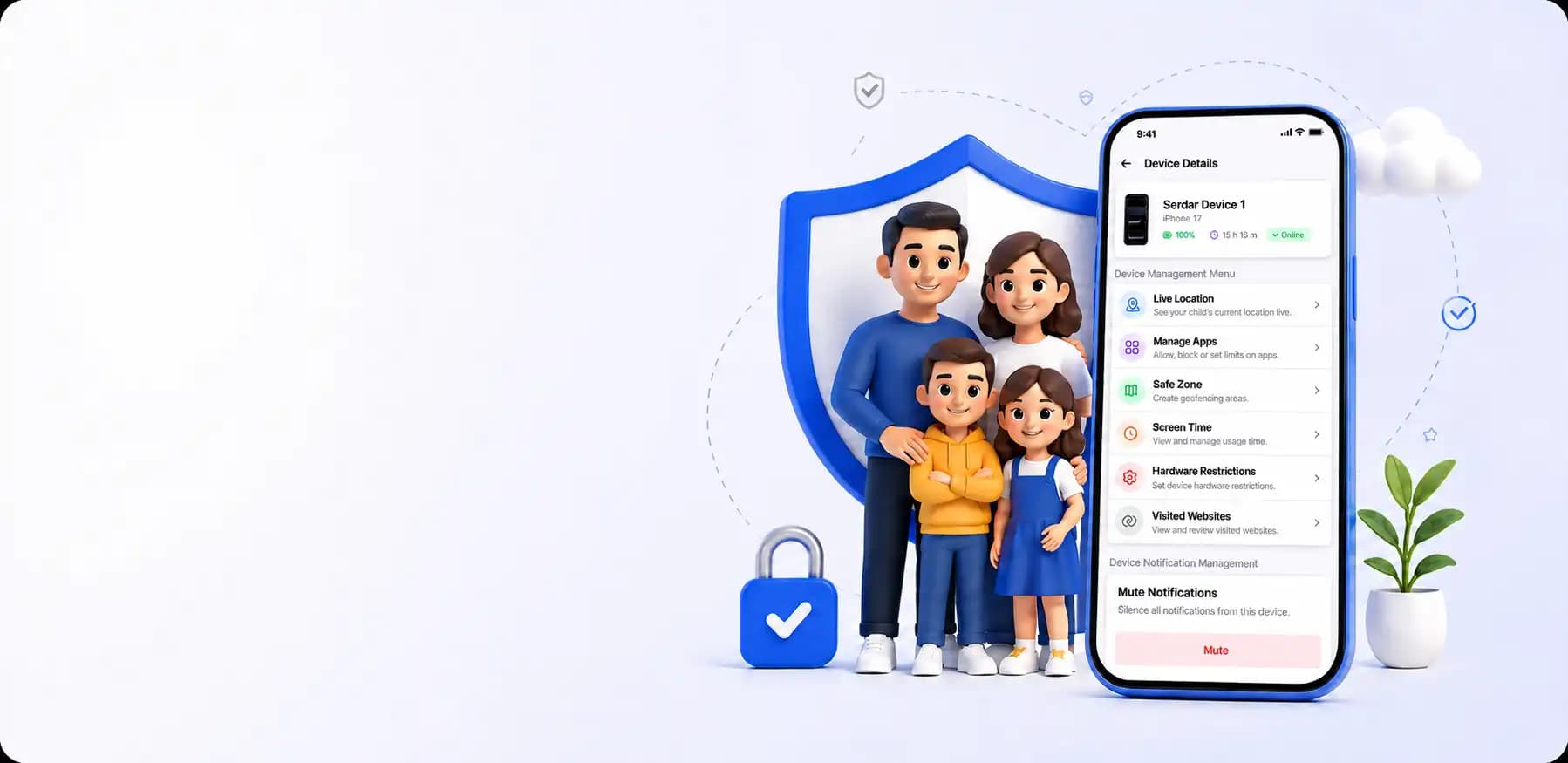 A family protected by the Gardiyan Family app